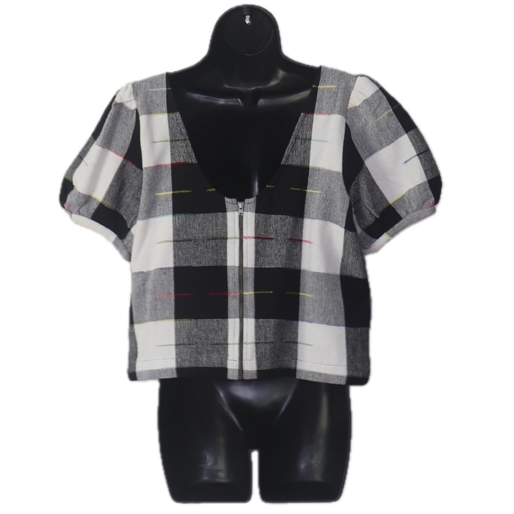 Gingham Puff-Sleeved Blouse (The Odells for Anthropologie) - Picture 2 of 3